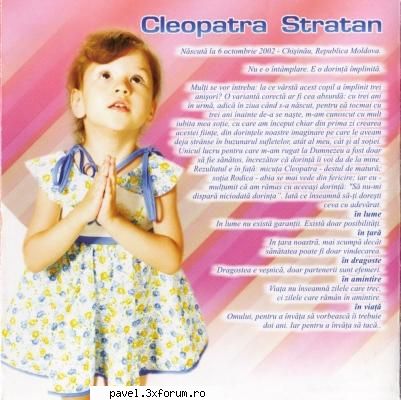 diverse cleopatra cleopatra stratan, was born moldova, december 2002. she the daughter pavel