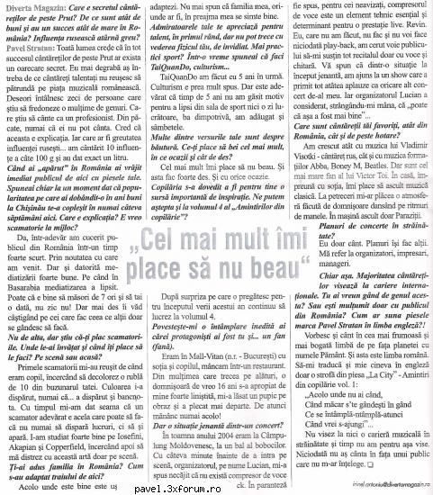 "CEL MAI MULT IMI PLACE SA NU BEAU " - Diverta Magazin Apasati click pe poza cu - Articole din presa