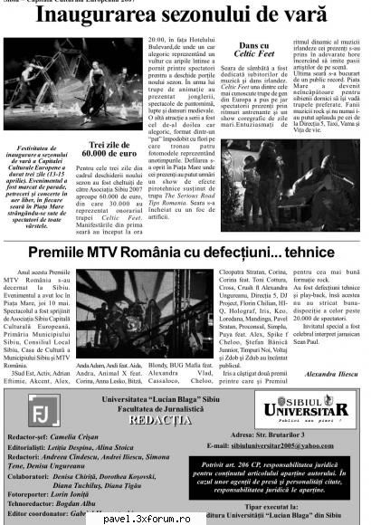 DIVERSE ARTICOLE - si inca unul de anul trecut de la MTV noroc ca pe - Articole din presa