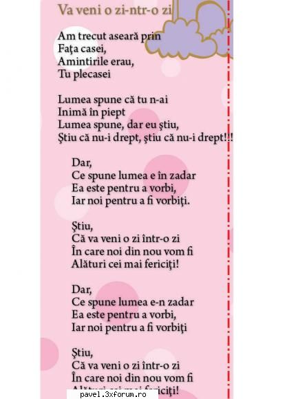 Versuri in EXCLUSIVITATE- Cleopatra Stratan- Va veni o zi-ntr-o zi - piesa spune totul!! - Versuri si acorduri