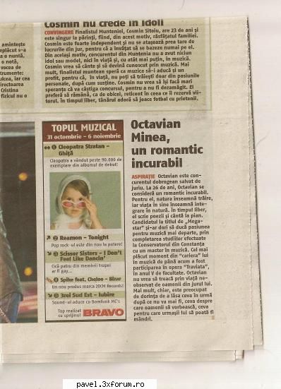 presa despre cleo 3 - Azi, 6 nov.2006, Compact: TOPUL MUZICAL 31 - Cleopatra